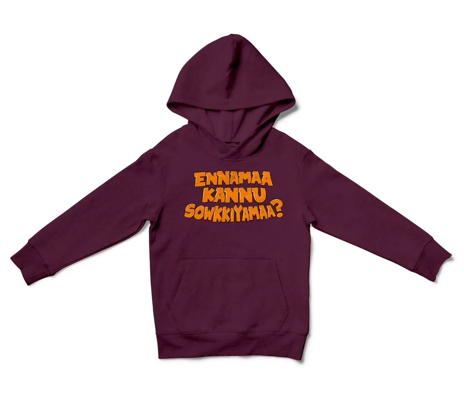 Ennamaa Kannu Sowkkiyamaa Unisex Youth Hoodie in Maroon Color