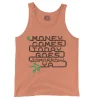 Money Comes Today Goes Tomorrow Ya Men/Unisex Tank Top in Melon Color
