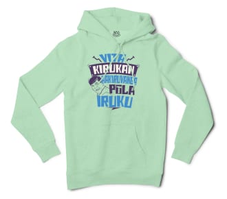 Vita Kirukan Aakiruvanga Pola Iruku Men/Unisex Hoodie in Mint Color