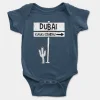 Dubai Kuruku Sandhu Short Sleeve Baby Onesie in Navy Color