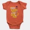 Shut Up Your Bloody Mouth Short Sleeve Baby Onesie in Orange Color