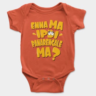 Enna Ma Ipdi Panarengale Ma Short Sleeve Baby Onesie in Orange Color