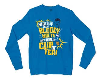 Shut Up Your Bloody Mouth Men/Unisex Long Sleeve T-Shirt in Sapphire Color
