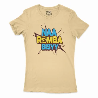 Naa Romba Bisyy Women's T-Shirt in Solid Banana Cream Color