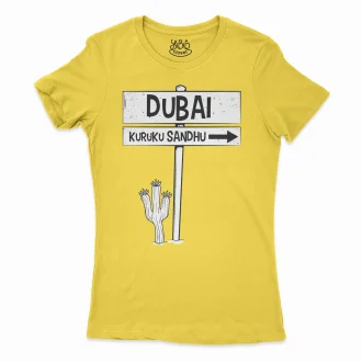 Dubai Kuruku Sandhu Women's T-Shirt in Solid Vibrant Yellow Color