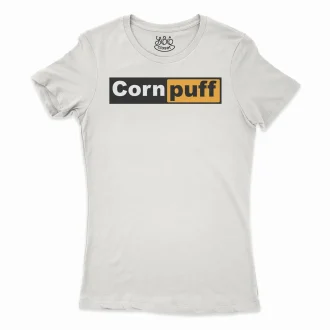 Cornpuff Women's T-Shirt in Solid White Color