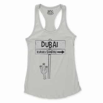 Dubai Kuruku Sandhu Women's Racerback Tank in Solid White Color