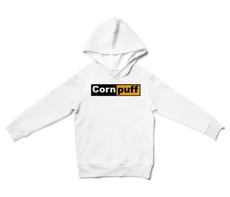 Cornpuff Unisex Youth Hoodie in White Color
