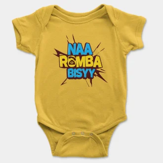 Naa Romba Bisyy Short Sleeve Baby Onesie in Yellow Color